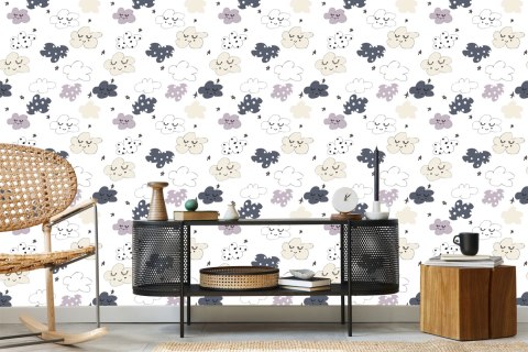 Tapeta Dla Dzieci - Gwiazdki I Chmurki