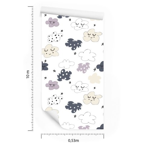 Tapeta Dla Dzieci - Gwiazdki I Chmurki