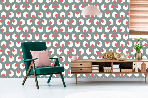 Tapeta Figury Geometryczne W Stylu Retro