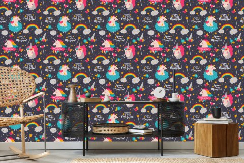 Tapeta Jednorożce Tęcza