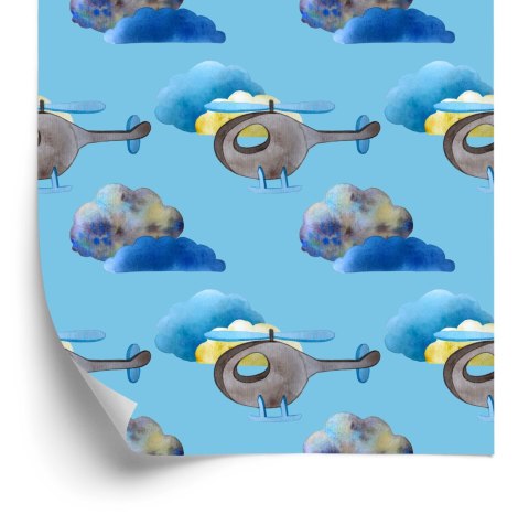 Tapeta Kolorowe Helikoptery Malowane Akwarelą