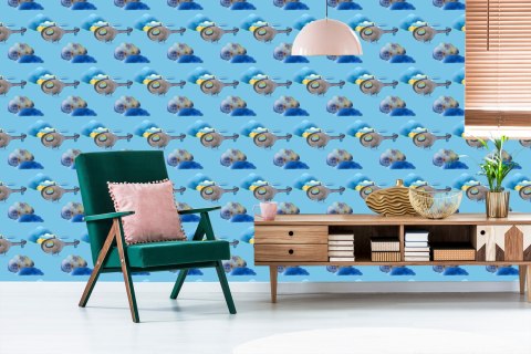 Tapeta Kolorowe Helikoptery Malowane Akwarelą