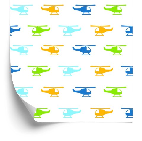 Tapeta Kolorowe Minimalistyczne Helikoptery