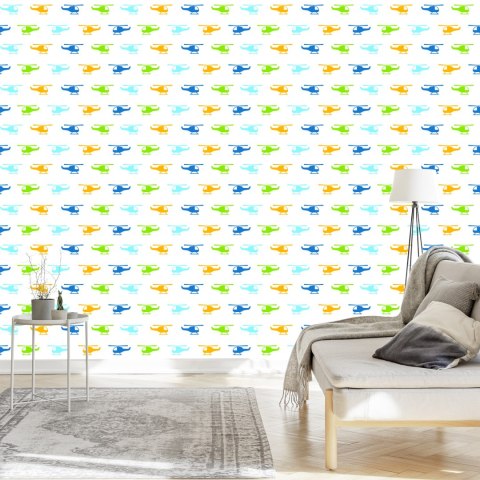 Tapeta Kolorowe Minimalistyczne Helikoptery