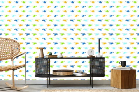 Tapeta Kolorowe Minimalistyczne Helikoptery