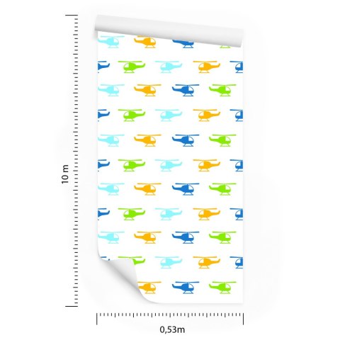 Tapeta Kolorowe Minimalistyczne Helikoptery