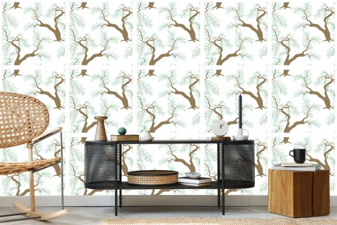 Tapeta Liście Zieleń Drzewa Do Salonu Sypialni