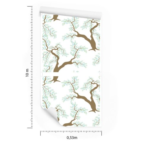 Tapeta Liście Zieleń Drzewa Do Salonu Sypialni