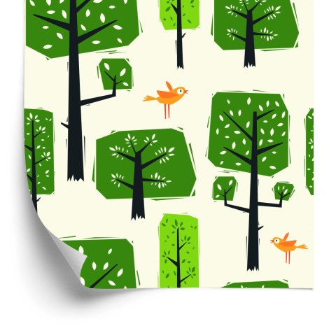Tapeta Ptaki, Drzewa, Zieleń Do Pokoju Dziecka