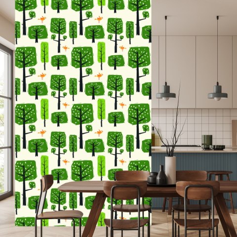 Tapeta Ptaki, Drzewa, Zieleń Do Pokoju Dziecka