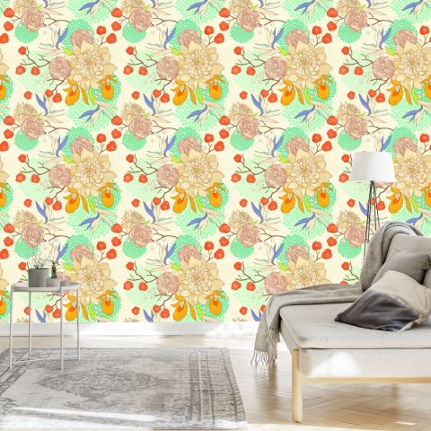 Tapeta Retro Kwiaty