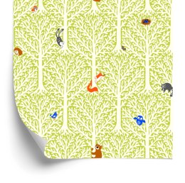 Tapeta W Drzewa Kolorowe Zwierzęta Pokój Dziecięcy