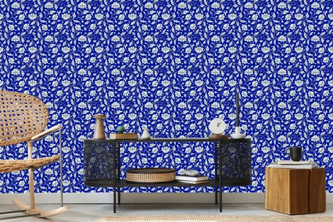 Tapeta Wyrazisty Kwiatowy Wzór W Stylu Retro