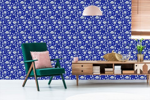 Tapeta Wyrazisty Kwiatowy Wzór W Stylu Retro