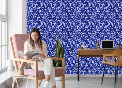 Tapeta Wyrazisty Kwiatowy Wzór W Stylu Retro