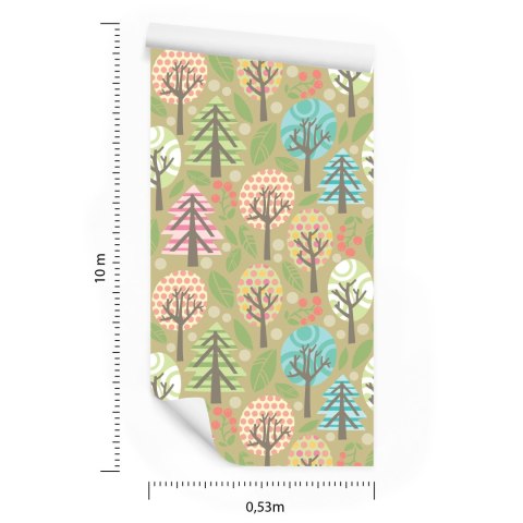 Tapeta Zieleń, Kolorowe Rośliny Pokój Dziecięcy