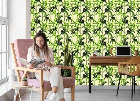 Tapeta Zieleń Palmy Liście Natura Przyroda Biuro