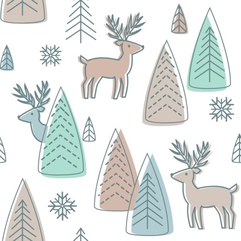 Tapeta Dla Dzieci, Jelenie W Stylu Skandynawskim