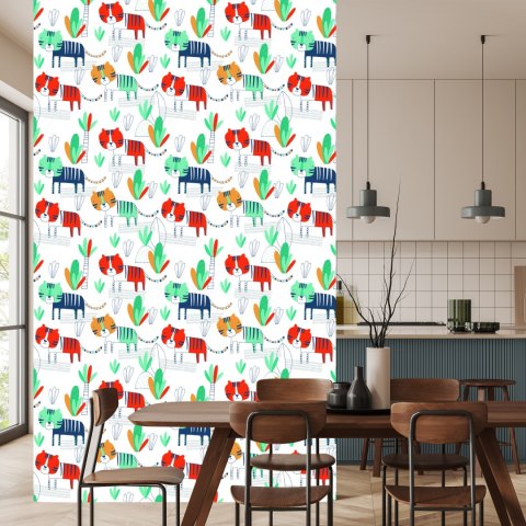 Tapeta Dla Dzieci Koty, Rośliny, Styl Skandynawski