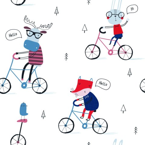 Tapeta Dla Dzieci Lisy Ptaki W Stylu Skandynawskim