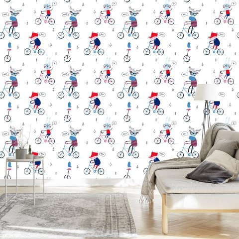 Tapeta Dla Dzieci Lisy Ptaki W Stylu Skandynawskim