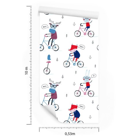 Tapeta Dla Dzieci Lisy Ptaki W Stylu Skandynawskim