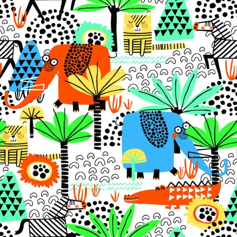 Tapeta Dla Dzieci - Zabawne Zwierzątka Safari