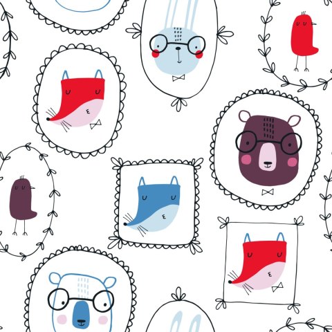 Tapeta Dla Dziecka Zwierzęta Styl Skandynawski