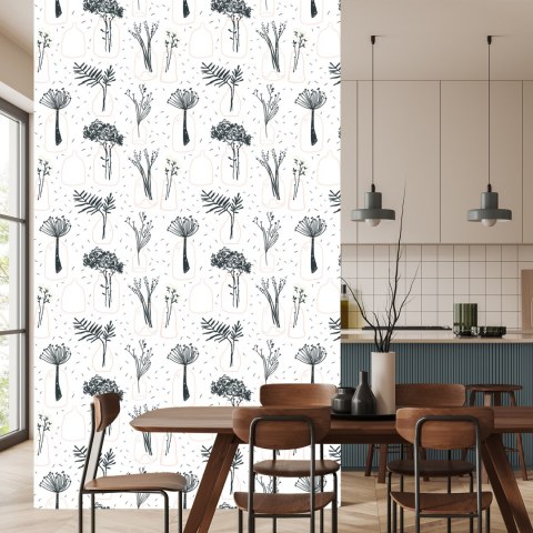 Tapeta Do Biura Rośliny, Kwiaty, Styl Skandynawski