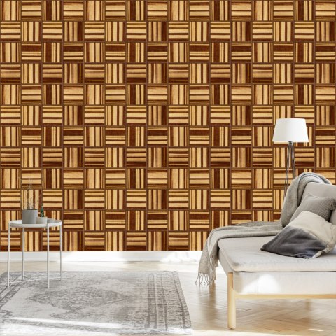 Tapeta Drewniana Mozaika