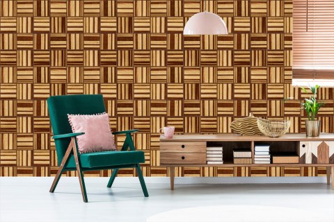 Tapeta Drewniana Mozaika