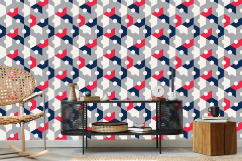 Tapeta Geometryczna - Abstrakcyjne Sześciokąty