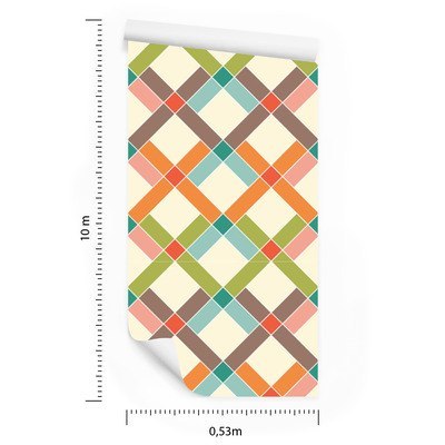 Tapeta Geometryczna - Kolorowe Romby