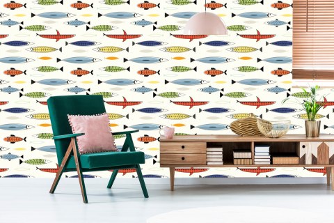 Tapeta Ryby W Stylu Skandynawskim, Pokój Dziecięcy