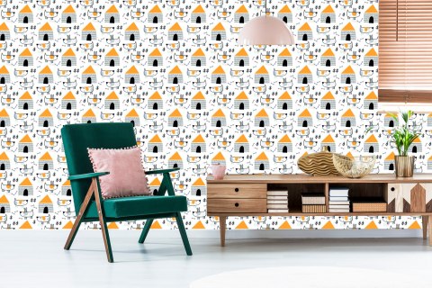 Tapeta Ścienna, Styl Skandynawski, Pokój Dziecięcy