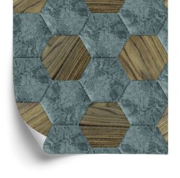 Tapeta Wzór Beton Drewno 3D