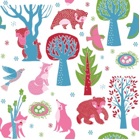 Tapeta Dla Dzieci - Leśne Zwierzątka