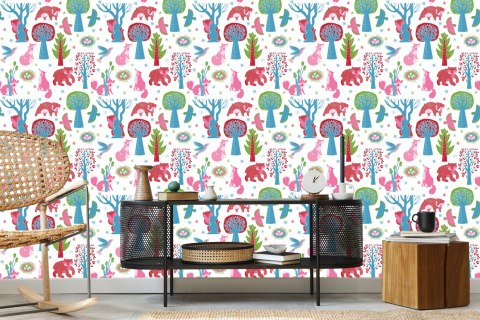 Tapeta Dla Dzieci - Leśne Zwierzątka