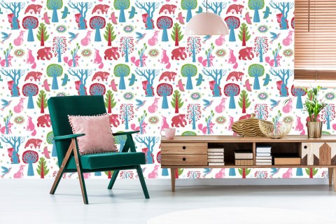 Tapeta Dla Dzieci - Leśne Zwierzątka