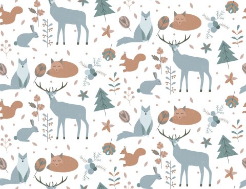 Tapeta Dla Dzieci - Leśne Zwierzęta