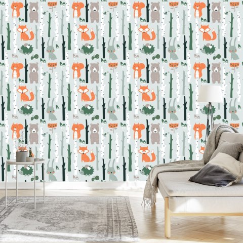 Tapeta Dla Dzieci - Radosne Leśne Zwierzęta