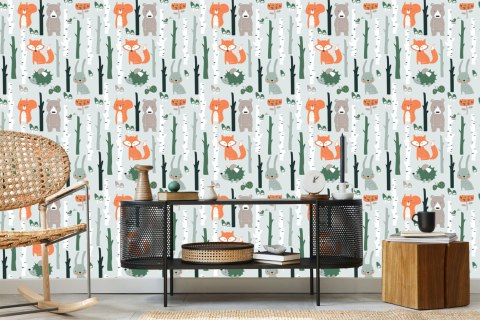 Tapeta Dla Dzieci - Radosne Leśne Zwierzęta