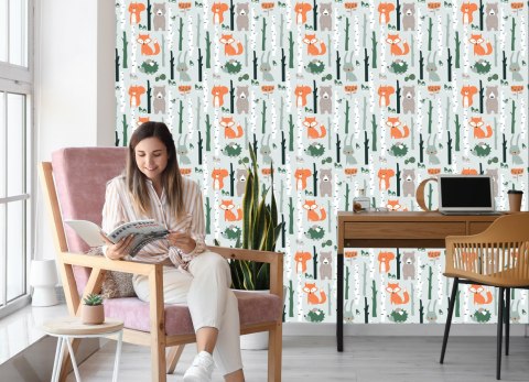 Tapeta Dla Dzieci - Radosne Leśne Zwierzęta