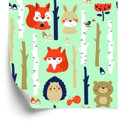 Tapeta Dla Dzieci - Zadowolone Leśne Zwierzątka