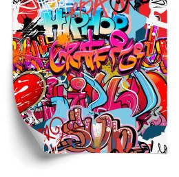 Tapeta Graffiti Z Odcieniami Czerwieni