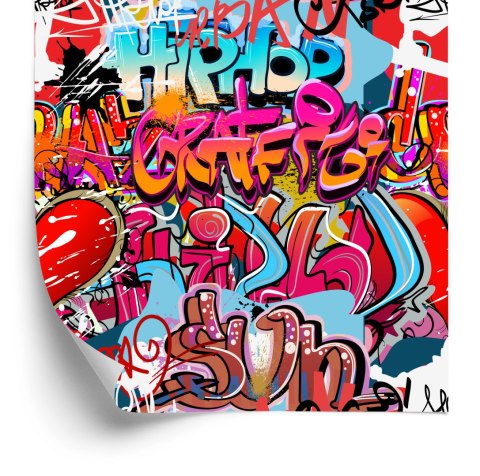 Tapeta Graffiti Z Odcieniami Czerwieni