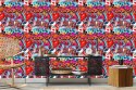 Tapeta Graffiti Z Odcieniami Czerwieni