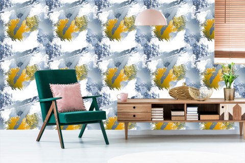 Tapeta Graffiti Z Żółtymi Elementami