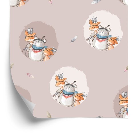 Tapeta Indiańskie Liski I Niedźwiadki