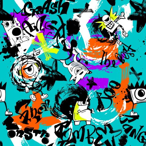 Tapeta Kolorowe Potwory Graffiti